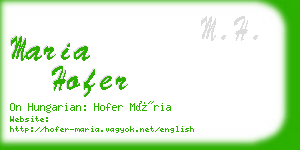 maria hofer business card